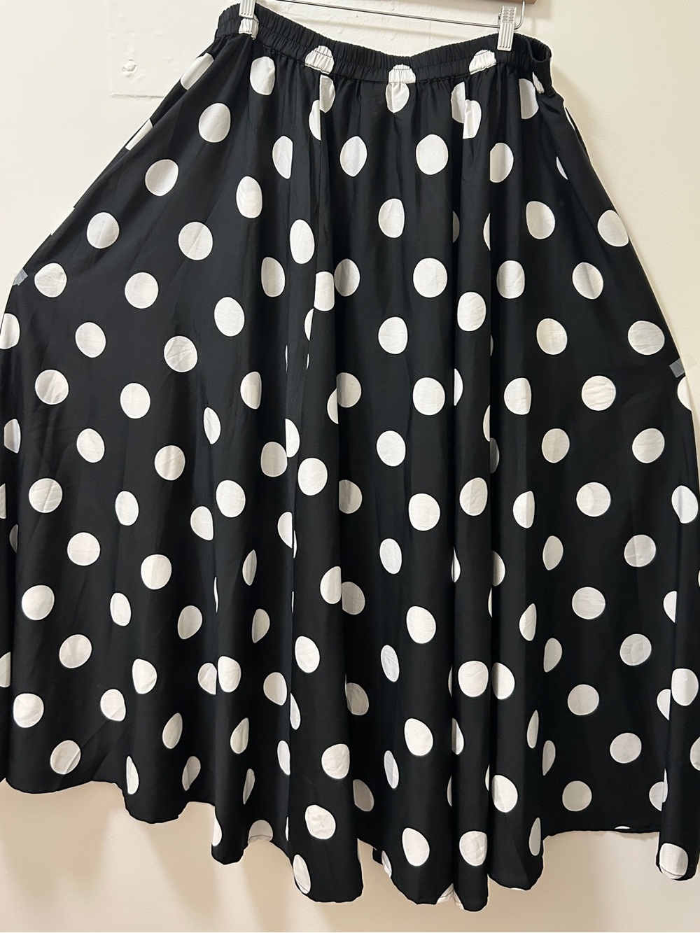 Mlle Gabrielle Polka Dot Maxi Skirt in Black & White